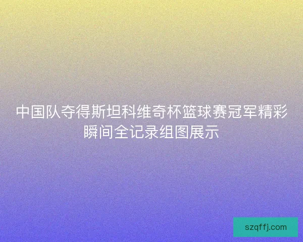 中国队夺得斯坦科维奇杯篮球赛冠军精彩瞬间全记录组图展示 中国队夺得斯坦科维奇杯篮球赛冠军精彩瞬间全记录组图展示